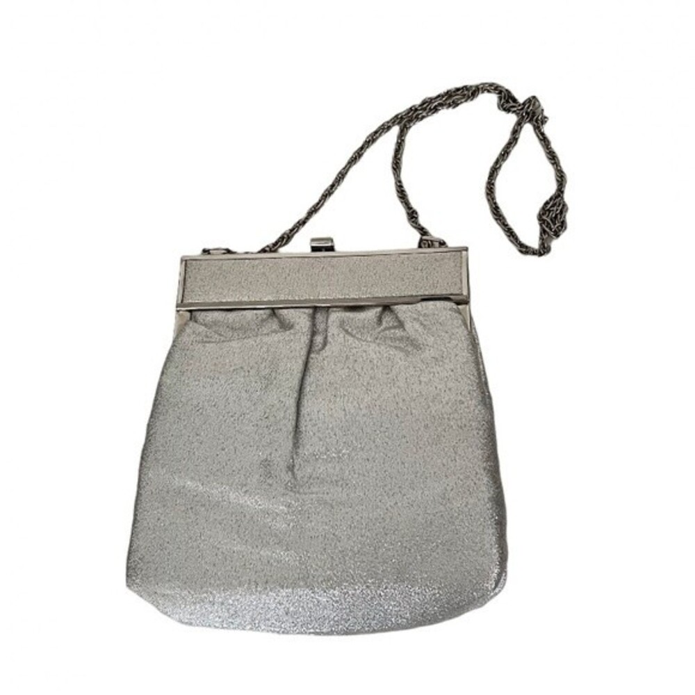 SILVER Evening Bag Long Or Short Chain Attached Change Purse